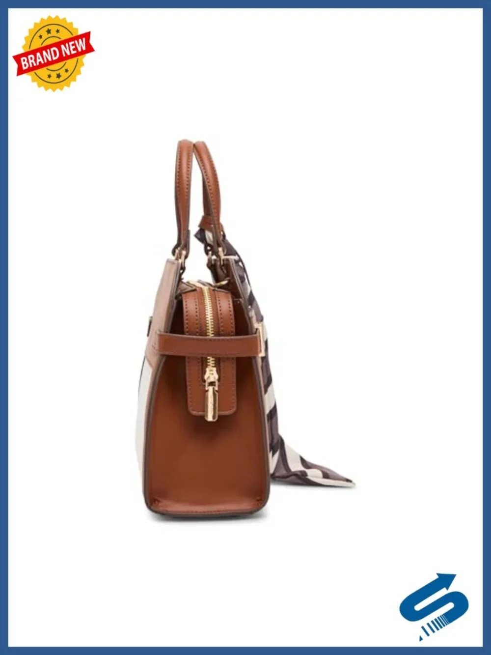 Anne Klein Belted Medium Satchel Purse Handbag Convertible Strap